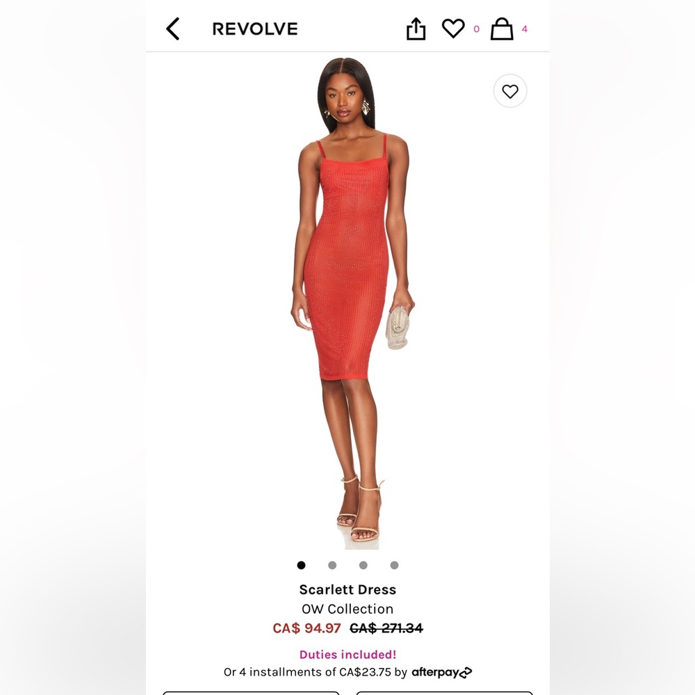 Red embellished midi dress